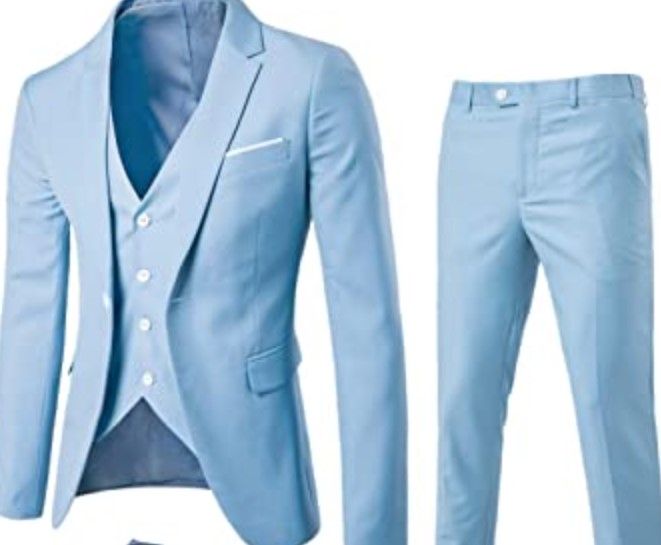 Photo 1 of 3 PIECE LIGHT BLUE SUIT SIZE XL, PANTS SIZE 36 (PANTS, BLAZER,VEST)