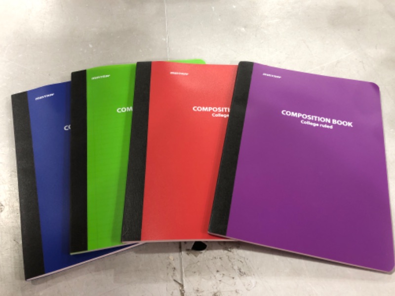 Photo 1 of PACK OF 4 MULTICOLOR COLLEGE RULED COMPOSITION BOOKS 