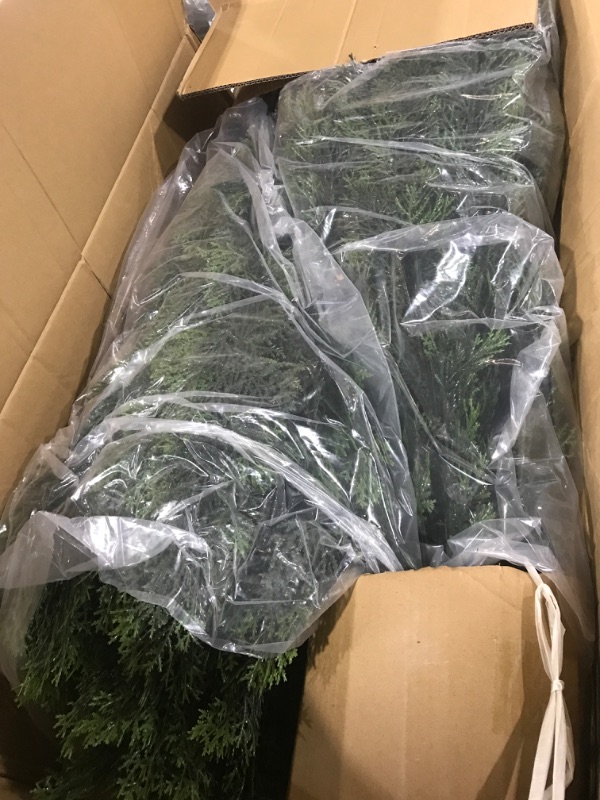 Photo 1 of ?Set of 2? Large Supersize Tree - 42Inch/3.5 Foot Outdoor,Indoor Artificial Boxwood Plant Topiary Garden Torch Shaped Topiary Artificial Topiaries Bushes Potted Fake Plants Company Home Office Decor L-42inch (Hot)---BOX DAMAGE 