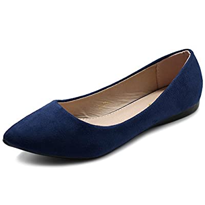 Photo 1 of AMAZON ESSENTIALS NAVY BLUE POINTED FLATS SIZE 8.5