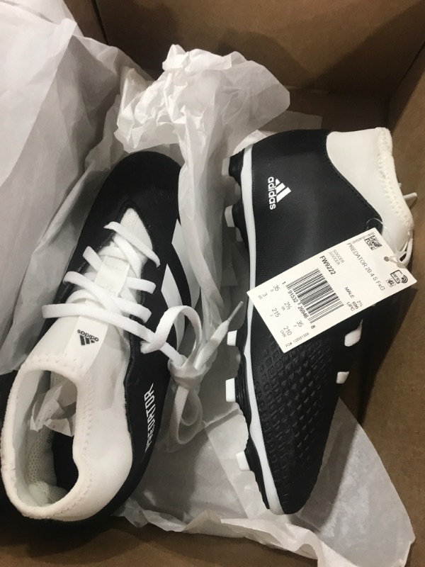 Photo 2 of adidas Unisex-Child Firm Ground Predator 20.4 S Soccer Shoe Little Kid (4-8 Years) 3 Little Kid Black/White/Black