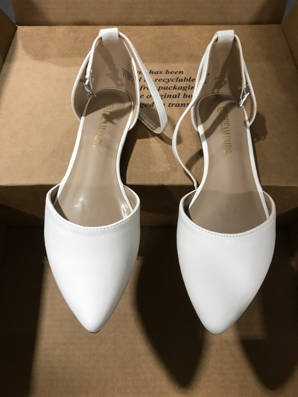 Photo 2 of Dream Pairs Women's Casual D'Orsay Pointed Plain Ballet Comfort Soft Slip On Flats Shoes WHITE/PU FLAPOINTED-NEW  SIZE 7.5