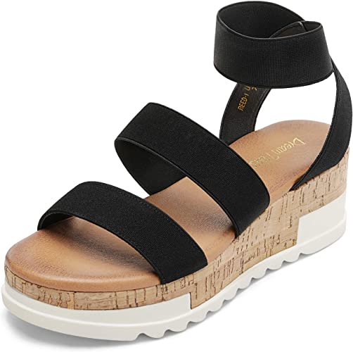 Photo 1 of  Women's Open Toe Ankle Strap Casual Flatform Platform Sandals SIZE 8