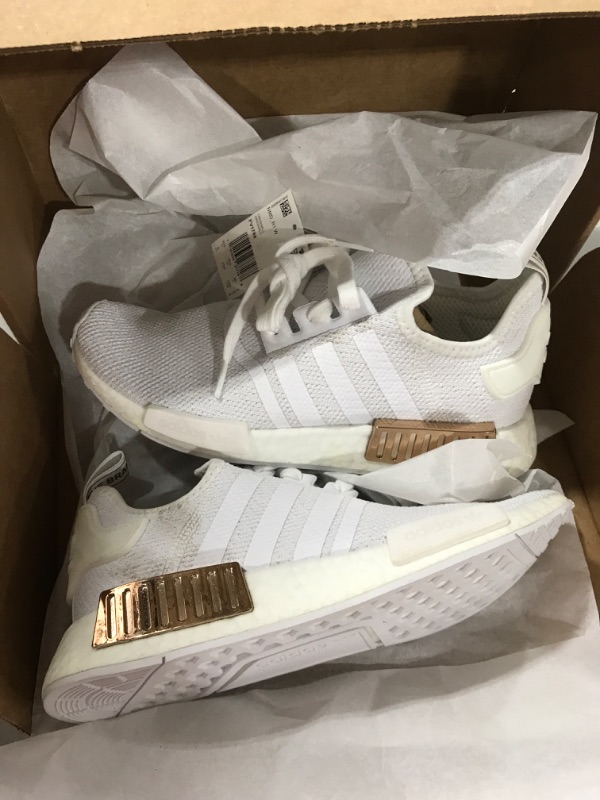 Photo 2 of adidas Originals Women's NMD_R1 Sneaker 8 White/White/Copper Metallic