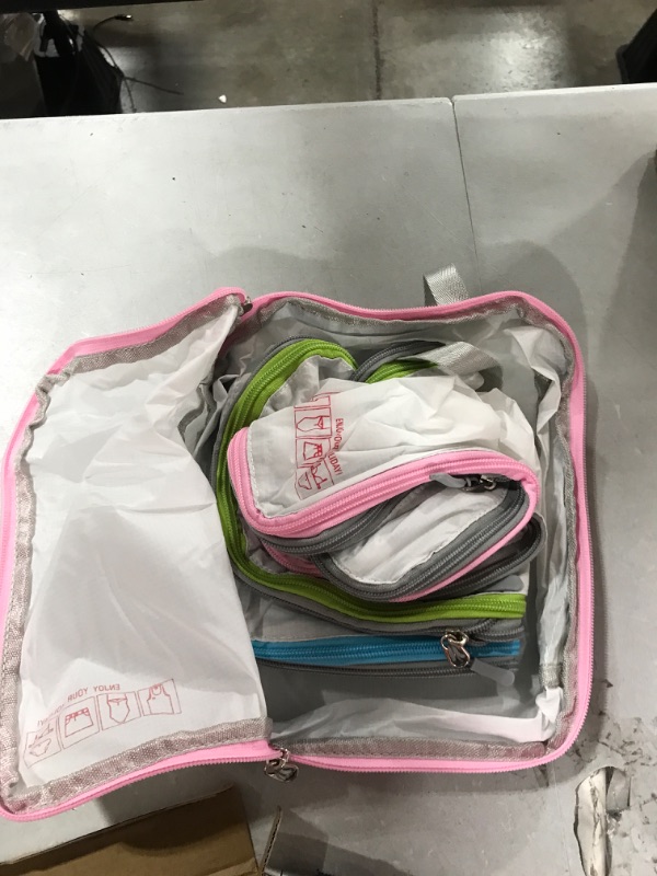 Photo 1 of Compression Packing Cubes for Travel, Cambond Luggage Organizers Compression Cubes for Suitcases 04 White 1 Large+1 Medium+2 Small