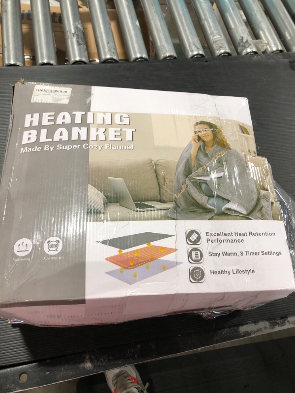 Photo 3 of  Heated Blanket Electric Blanket Throw - Heating Blanket with 5 Heating Levels & 4 Hours Auto Off, Soft Cozy Sherpa Washable Blanket with Fast Heating