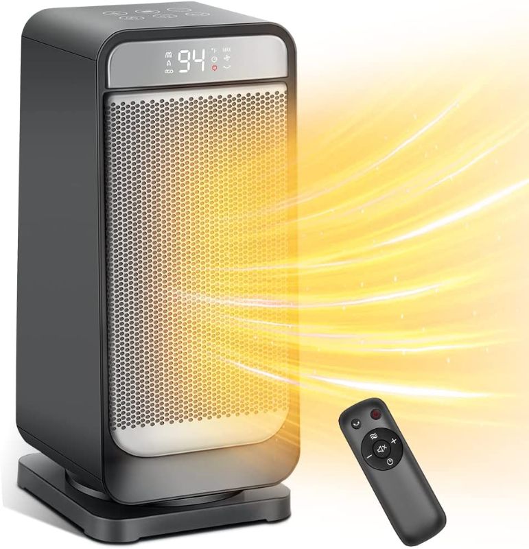 Photo 1 of Aikoper Space Heater, 1500W Ceramic Tower Heater, Portable Electric Oscillating Heater with Adjustable Thermostat, ECO Mode, Remote Control, 24-Hrs Timer, Overheat & Tip-over Protection for Indoor Use 