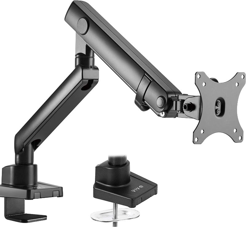 Photo 1 of Monitor Desk Mount for 17-32 Inch Screen, 4.4-22lbs, Sturdy Aluminum Arms, Easy Top-Mount Installation, Clamp/Grommet Bases