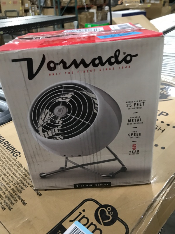 Photo 2 of Vornado VFAN Mini Modern Personal Vintage Air Circulator Fan, Ice White Ice White Fan