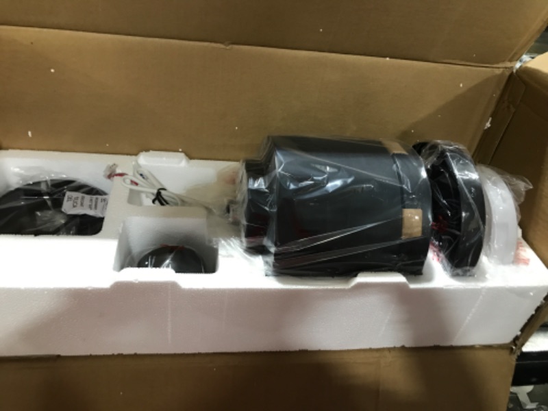 Photo 1 of 60 Inch DC Motor Farmhouse Ceiling Fan with Lights(3000K) Remote Control, Reversible Motor and Blades, ETL Listed Industrial Indoor Ceiling Fans for Kitchen, Bedroom, Living Room, Basement, Black