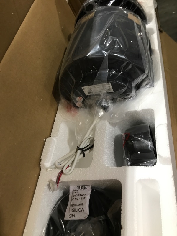 Photo 1 of 60 Inch DC Motor Farmhouse Ceiling Fan with Lights(3000K) Remote Control, Reversible Motor and Blades, ETL Listed Industrial Indoor Ceiling Fans for Kitchen, Bedroom, Living Room, Basement, Black