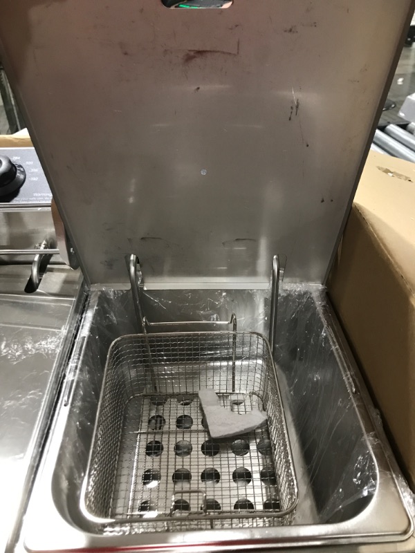 Photo 1 of Commercial Deep Fryer with Basket, 3400W 12.7QT/12L Electric Deep Fryers for Restaurant or Home Use, Detachable Large Capacity Stainless Steel Countertop Electric Oil Fryer with Temperature Control