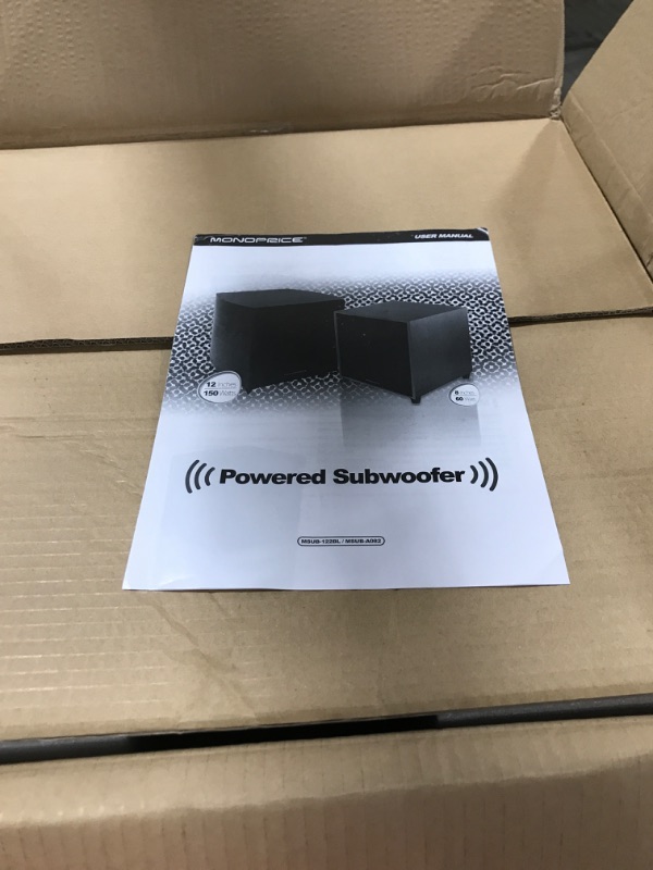 Photo 2 of Monoprice 60-Watt Powered Subwoofer - 8 Inch With Auto-On Function, For Studio And Home Theater Black
