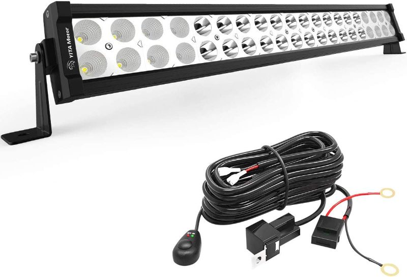 Photo 1 of YITAMOTOR 22 Inch Light Bar Offroad Spot Flood Combo Led Bar Waterproof Dual Row LED Work Light with Wiring Harness compatible for Truck, 4X4, ATV, Boat, Jeep, LED Light Bar 120W White

