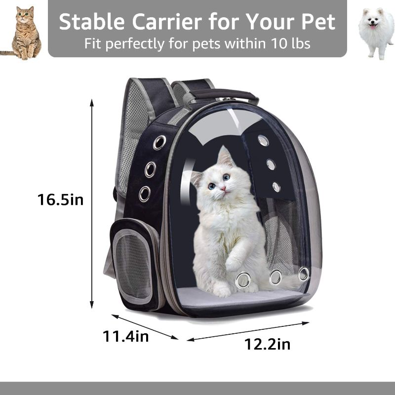 Photo 1 of  Cat Backpack Carrier Bubble Carrying Bag, Small Dog Backpack Carrier for Small Medium Dogs Cats, Space Capsule Pet Carrier Dog Hiking Backpack, Airline Approved Travel Carrier - Grey