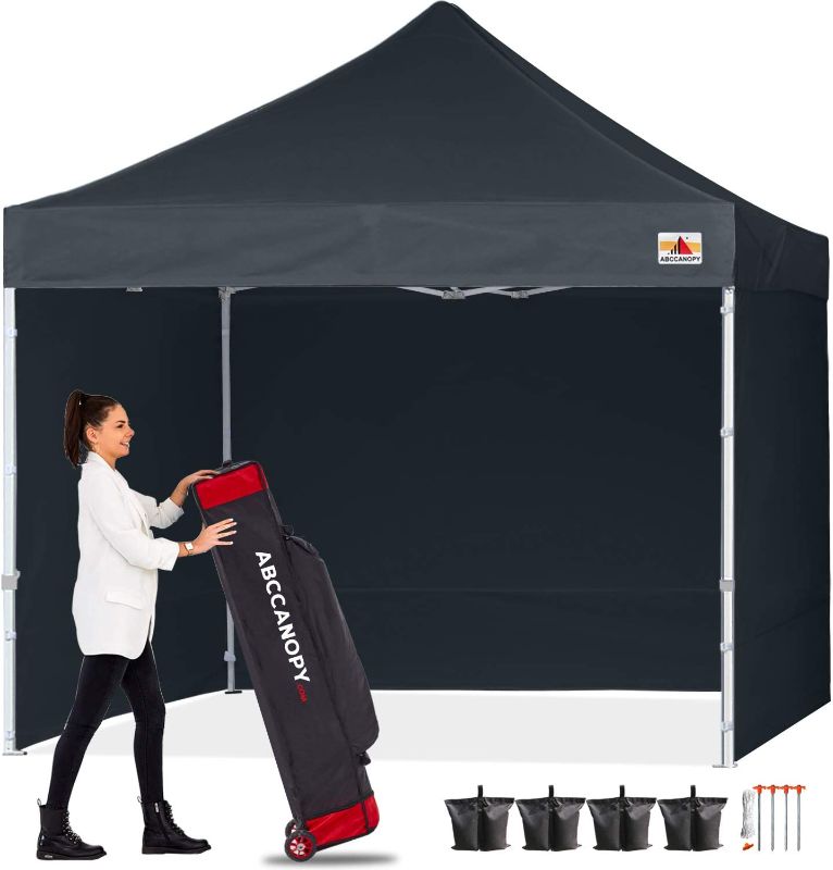 Photo 2 of ABCCANOPY Ez Pop Up Canopy Tent with Sidewalls Commercial -Series, Black
