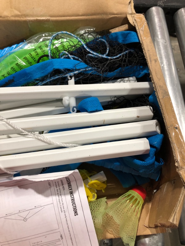 Photo 4 of Franklin Sports Fun 5 Combo Outdoor Game Set - Backyard, Beach + Camping Games for Kids - Badminton, Volleyball, Flip Toss, Flying Disc - Horseshoes or Ring Toss Combo Set with Horseshoes