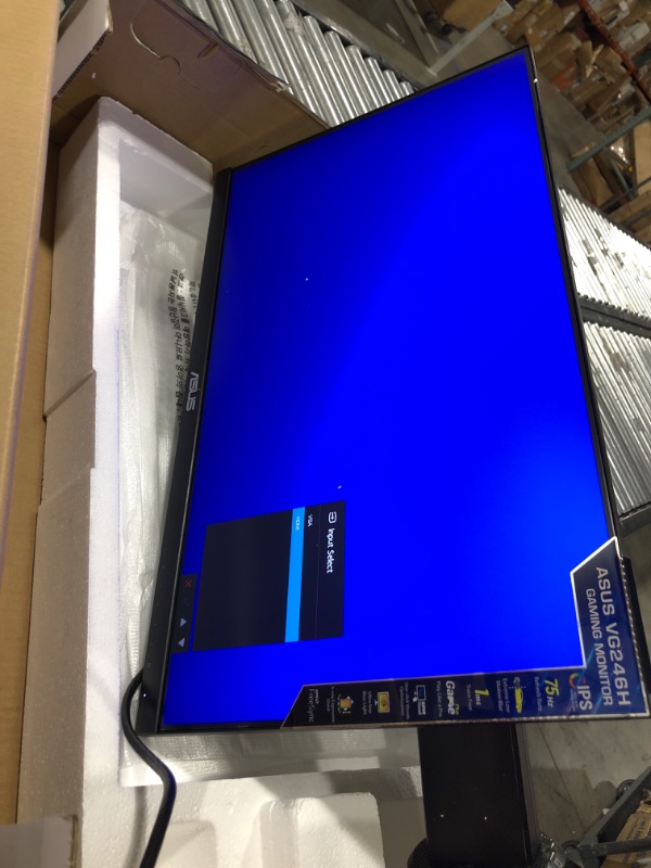 Photo 1 of ASUS 23.8” 1080P Gaming Monitor (VG246H) - Full HD, IPS, 75Hz, 1ms, FreeSync, Extreme Low Motion Blur, Low Blue Light, Flicker Free, VESA Mountable, HDMI, VGA, Height Adjustable 23.8" IPS FHD 1ms 75Hz with Height Adjust