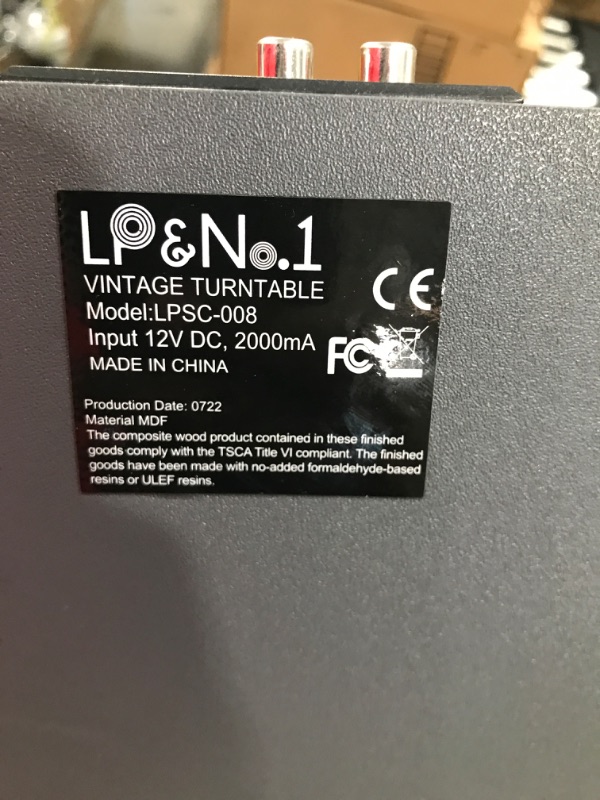Photo 4 of LP&No.1 Record Player with External Speakers, 3 Speed Vintage Belt-Drive Vinyl Turntable with Bluetooth Playback & Auto-Stop Black Pearl
