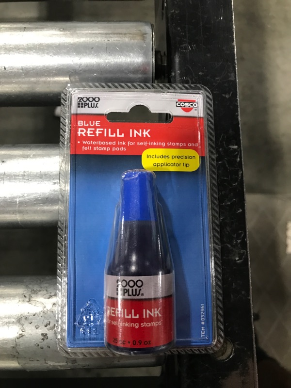 Photo 2 of 2000 PLUS 2000 PLUS Self-Inking Refill Ink, Blue, .9 oz Bottle