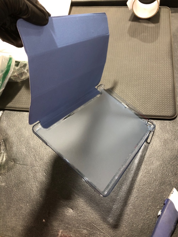 Photo 1 of  BLUE TRANSPARENT BACK SHELL FLIP IPAD CASE 