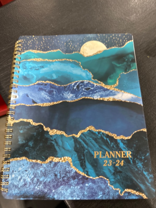 Photo 2 of Planner 2023-2024 - July 2023 - June 2024, Weekly and Monthly Planner, 8'' X 10'', Academic Planner 2023-2024, Tabs, Holidays, Flexible Cover, Twin-wire Binding, Thick Paper, Julian Dates & Notes
