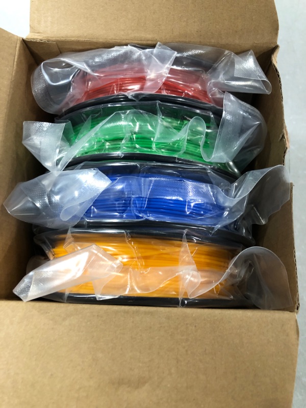Photo 2 of Gizmo Dorks PLA Filament for 3D Printers 1.75mm 200g, 4 Color Pack - Blue, Green, Orange, Red
