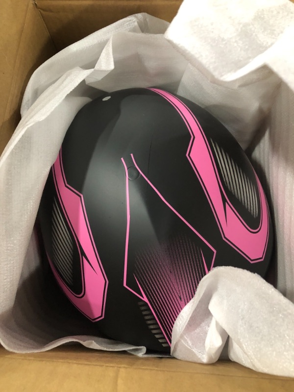 Photo 2 of Adult 4 Wheeler Helmet, Motocross Helmet DOT/FMVSS-218 Certification Comfortable and Breathable Full Helmets for Locomotives Used in All Seasons Large Pink