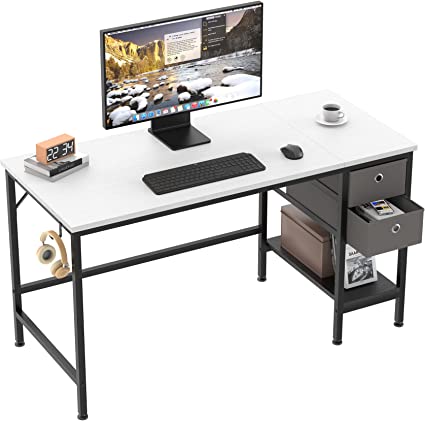 Photo 1 of HOMIDEC Office Desk, Computer Desk with Drawers 47" Study Writing Desks for Home with Storage Shelves, Desks & Workstations for Home Office Bedroom
