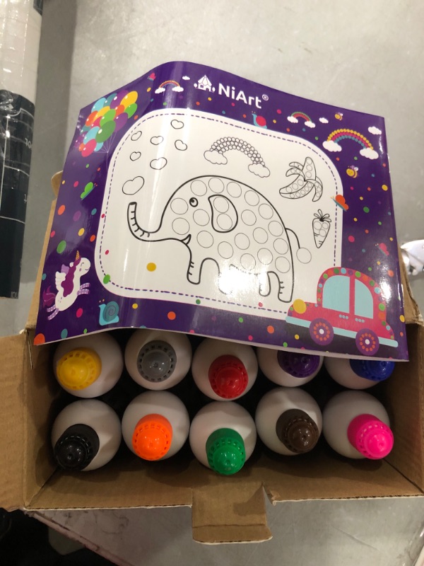 Photo 1 of Chalkola Washable Dot Markers for Kids with Free Activity Book | 10 Colors Set | Water-Based Non Toxic Paint Daubers | Dab Marker Kit for Toddlers & Preschoolers | Fun Art Supplies