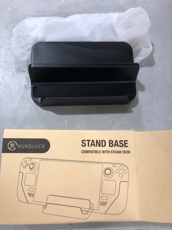 Photo 2 of KUNSLUCK Stand Base for Valve Steam Deck 2021, Steam Deck Dock with Anti-Slip Silicone Pad (Black)