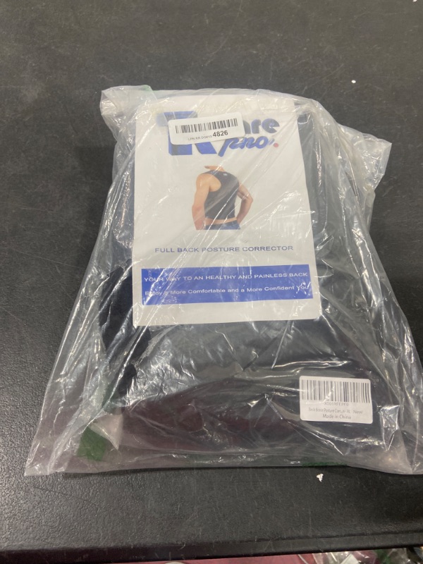 Photo 1 of Full Back Brace Posture Corrector for men - back straightener posture corrector - Adjustable Support Brace - Improve Posture (Black, Medium) Black Medium