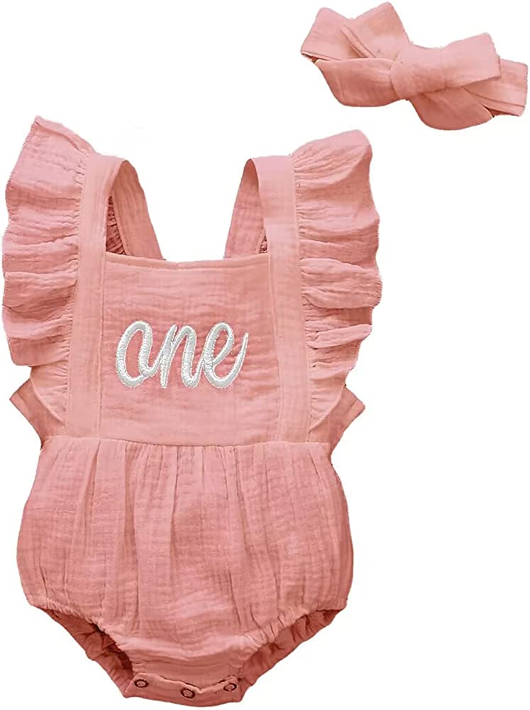 Photo 1 of Aslaylme 1st Birthday Girl Outfit Baby Girls One Year Old Birthday Bodysuit