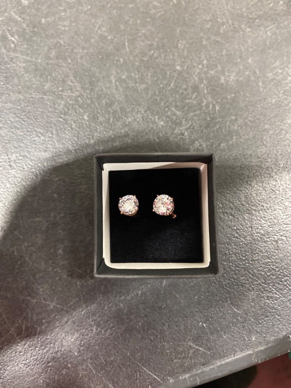 Photo 1 of Amazon Essentials Plated Sterling Silver Cubic Zirconia Stud Earrings (Round and Princess)