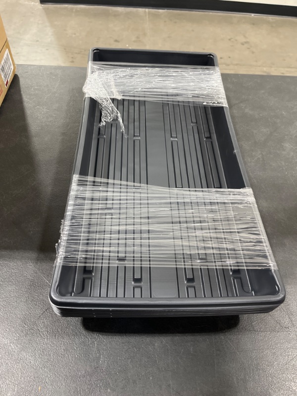 Photo 1 of 10-Pack Seed Starter Tray Durable Plant Tray Indoors No Holes,10" x 20" Black Plastic Trays Plants for Flowers, Seedlings, Plants, Wheatgrass, Microgreens & More