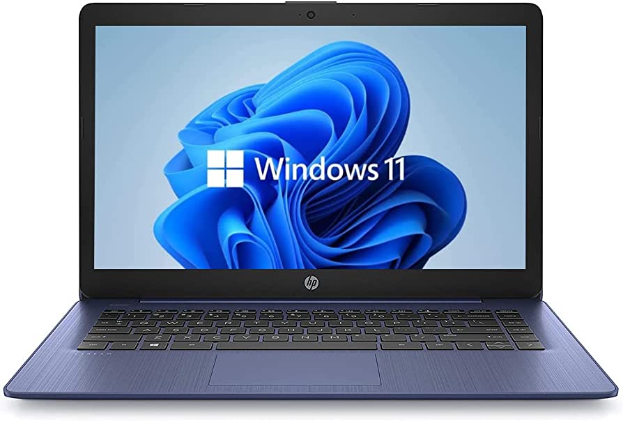 Photo 1 of HP Newest 14" HD Laptop, Windows 11, Intel Celeron Dual-Core Processor Up to 2.60GHz, 4GB RAM, 64GB SSD, Webcam, Dale Pink(Renewed) (Dale Blue)