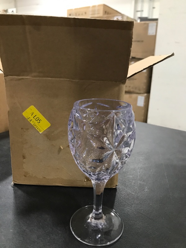 Photo 2 of 14-ounce Diamond Acrylic Wine Glasses-Plastic Stem Wine Glasses,All Purpose,set of 6Clear,BPA Free