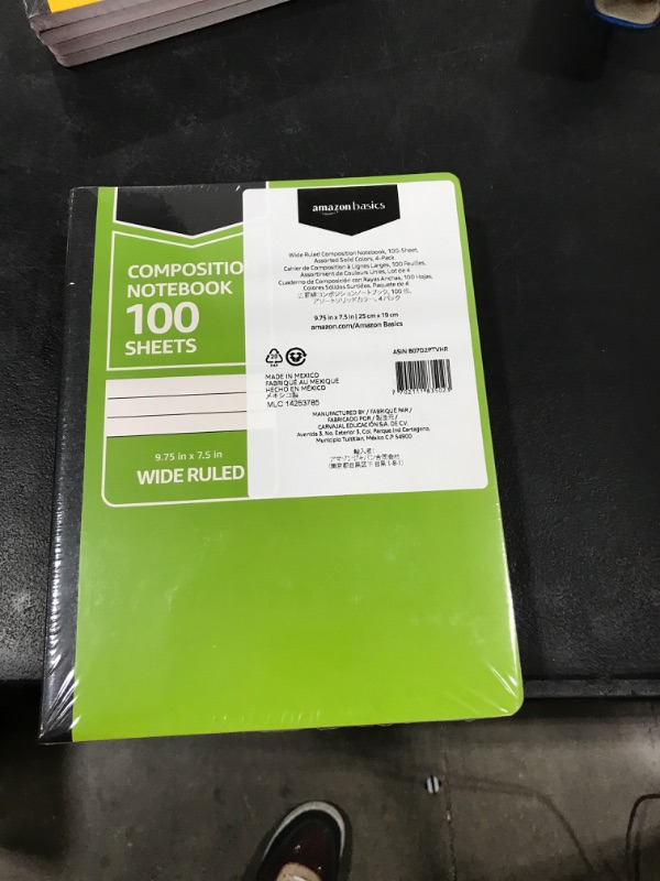 Photo 2 of Amazon Basics Wide Ruled Composition Notebook, 