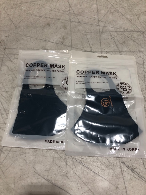 Photo 2 of [2 pack] Copper Infused Face Mask Washable Reusable 3D Design 4-Ply Black