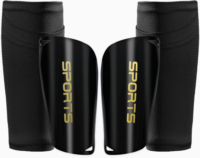 Photo 1 of AIMISICAR Kids Youth Soccer Shin Guards, Shin Pads and Shin Guard Sleeves for 3-15 Years Old Boys and Girls for Football Games, EVA Cushion Protection Reduce Shocks and Injuries - M