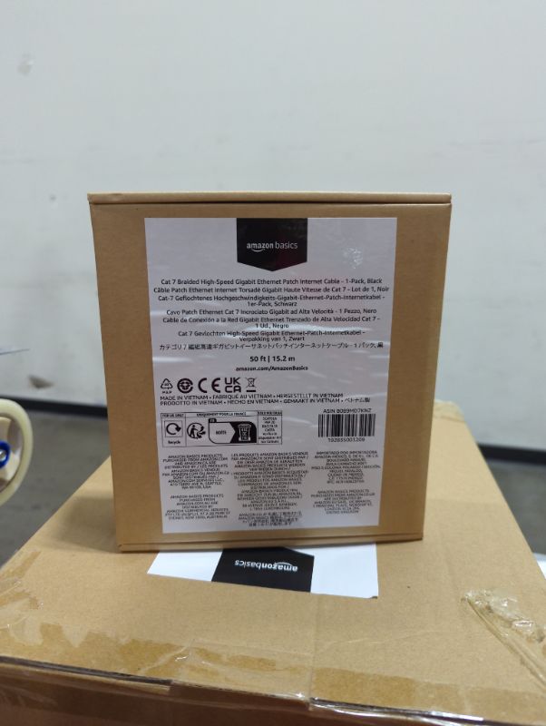 Photo 1 of Amazon Basics Braided RJ45 Cat-7 Gigabit Ethernet Patch Internet Cable - 50 Feet 50-Foot