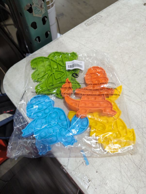 Photo 1 of 4 Pack Push Bubble Sensory Pop Fidget It Toy Autism Special Needs Stress Relief Silicone Pressure, Cheap Prime Pretty Rainbow Dimple Simple Squeeze Yellow Green Orange Blue Turtle for Kids Adult
