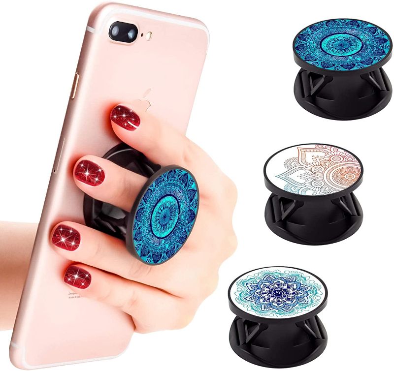 Photo 1 of New Version Phone Holder 3 Pack Mandala Flower Expanding Grip Stand Finger Holder for Smartphone and Tablets 