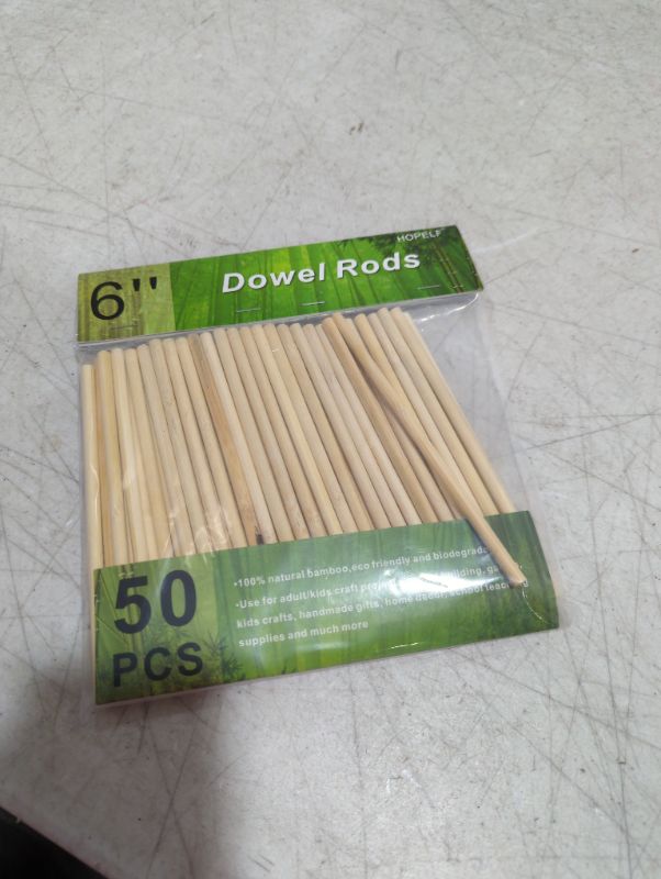 Photo 2 of 50PCS Dowel Rods Wood Sticks Wooden Dowel Rods - 1/4 x 6 Inch Unfinished Bamboo Sticks - for Crafts and DIYers
