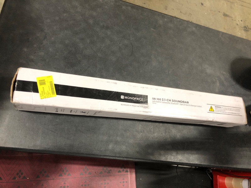 Photo 2 of Monoprice SB-100 2.1-ch Soundbar - Black - 36 Inches with Built in Subwoofer, Bluetooth, Optical Input, and Remote Control 36 inch Soundbar