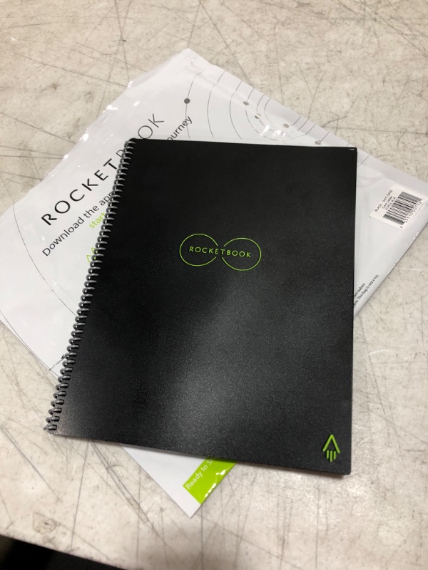 Photo 2 of Rocketbook Smart Reusable - Dot-Grid Eco-Friendly Notebook with 1 Pilot Frixion Pen & 1 Microfiber Cloth Included - Infinity Black Cover, Letter Size (8.5" x 11") (EVR-L-K-A) Inifinity Black Letter