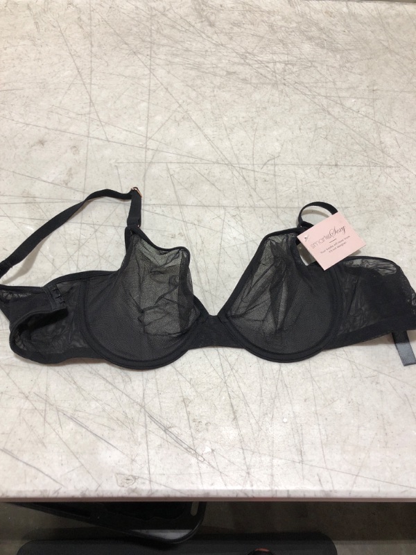 Photo 2 of 32D Smart & Sexy Women's Sheer Mesh Demi Underwire Bra 32D Black Hue (Mesh)