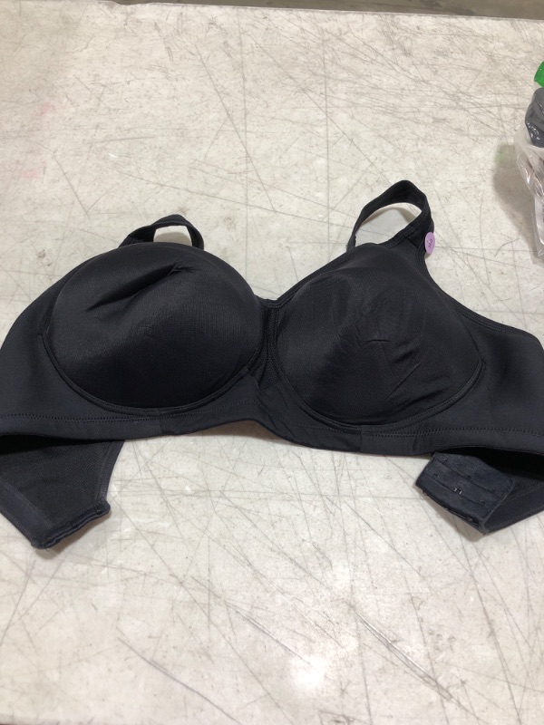 Photo 2 of 36D Vanity Fair Women's Wireless Medium Impact Plus Size Padded Sports Bra (36C-44DDD) 36D Wireless - Black