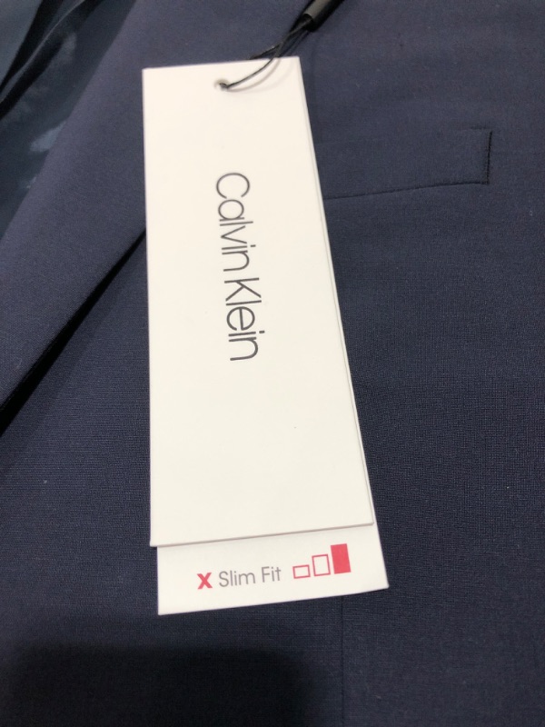 Photo 3 of 42 LONG Calvin Klein Men's Slim Fit Suit Separates Suit Jacket 42 Tall Solid Navy