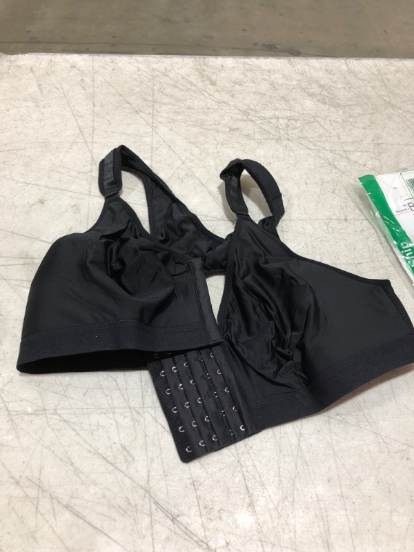 Photo 1 of 2XL KIMIKAL Women Post-Surgery Front Closure Sports Bra Black XX-Large